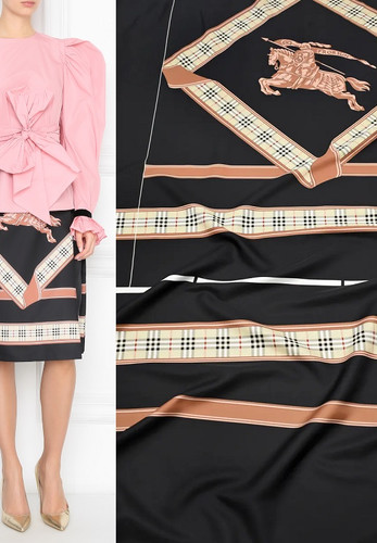 Твил купон черный фон клетка всадник Burberry