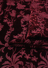 Бархат шелковый 3Д вышивка бордовый цветы (DG-5488) фото 2