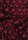 Бархат шелковый 3Д вышивка бордовый цветы (DG-5488) фото 3