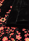 Бархат шелковый черный с вышивкой цветы (DG-4488) фото 2