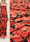 Бархат стрейч красные розы (DG-8986) фото 1