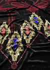 Бархат барокко бордовый королевский узор (DG-6588) фото 2