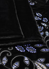 Бархат шелковый вышивка черный с синими цветами (DG-6788) фото 2