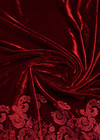 Бархат шелковый вышивка темно-красный (DG-3788) фото 2