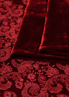 Бархат шелковый вышивка темно-красный (DG-3788) фото 3