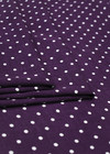 Креп натуральный фиолетовый в мелкий белый горох (FF-8288) фото 3