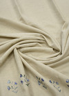 Дизайнерский лен бежевый вышивка цветочный бордюр (DG-7598) фото 2