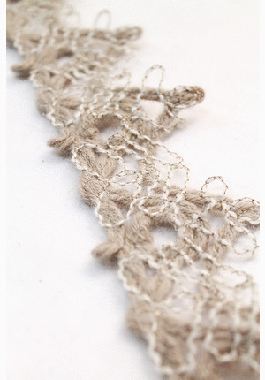 Кружевная тесьма кремовая плетеная шерсть (DG-4430)
