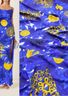 Атлас синий с желтыми монетами Versace фото 1