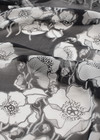 Шифон шелковый черный с белым цветы (VJC-5841) фото 2