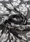 Шифон шелковый черный с белым цветы (VJC-5841) фото 3