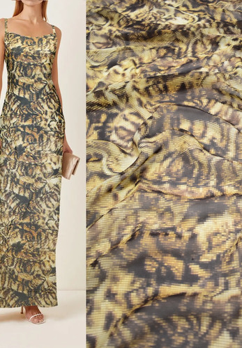 Шифон шелк коричневый леопард (DG-1992)