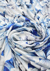 Шелк шазмез голубые цветы на белом (DG-8909) фото 2