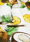 Шелк стрейч кокосы и ананасы на белом (DG-2019) фото 4