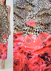 Креп шелк стрейч леопард красные розы (DG-3219) фото 1