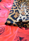 Креп шелк стрейч леопард красные розы (DG-3219) фото 3