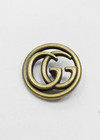 Пуговица металл латунь буквы GG 22 мм фото 2
