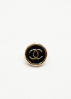 Пуговица пластик черная эмаль золотой логотип Шанель 11 мм фото 2