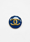 Пуговица металл синяя эмаль с золотыи логотипом 20 мм фото 2
