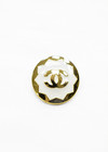 Пуговица белая эмаль золотой логотип Шанель фото 2