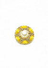 Пуговица металл золото желтый бархат жемчужина винтаж 25мм Chanel фото 3