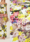 Кади вискоза белый с крупными цветами и листьями (DG-7929) фото 1