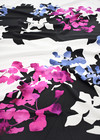 Креп вискоза купон с трафаретными цветами на черно-белом (DG-0039) фото 2