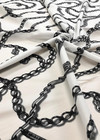 Матовый белый шелк с черно-белым принтом (0004) фото 1