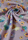 Плательная шерсть лавандового цвета с цветами (00067) фото 1