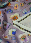 Плательная шерсть лавандового цвета с цветами (00067) фото 4