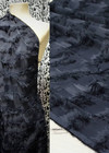Фактурный черный шелк с бахромой (00070) фото 1