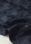 Фактурный черный шелк с бахромой (00070) фото 2