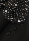 Шелковый шифон черного цвета с белым шрифтом (00080) фото 2