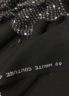 Шелковый шифон черного цвета с белым шрифтом (00080) фото 4