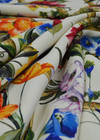 Плательная шерсть молочного цвета с цветами и бабочками(00100) фото 3