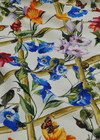 Плательная шерсть молочного цвета с цветами и бабочками(00100) фото 4