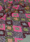 Вышивка пайетками на сетке в золотисто-розовых оттенках (00125) фото 1