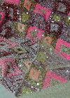 Вышивка пайетками на сетке в золотисто-розовых оттенках (00125) фото 4