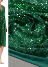 Вышивка пайетками на трикотаже в зеленом цвете (00131) фото 1