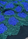 Вышивка на кружевной сетке синие розы (00134) фото 3