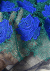 Вышивка на кружевной сетке синие розы (00134) фото 4