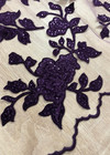 Вышивка на сетке шелковой нитью с пайетками в фиолетовом цвете (00137) фото 2