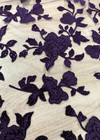 Вышивка на сетке шелковой нитью с пайетками в фиолетовом цвете (00137) фото 3
