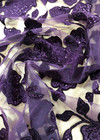 Вышивка на сетке шелковой нитью с пайетками в фиолетовом цвете (00137) фото 4