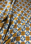 Шелк с монограммой в горчично-голубых оттенках (00229) фото 3