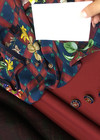 Цветочный шелк на терракотовом фоне (00252) фото 2