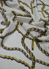 Стрейч-шелк белый с рисунком золотистых цепей (00261) фото 1