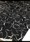 Шелковый крепдешин черный с линейными белыми цветами (00271) фото 4