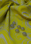 Жаккард лимонный с серебристым рисунком (00298) фото 1