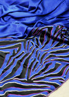 Жаккард шелковистый черный с ярко-синим рисунком (00300) фото 1
